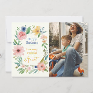 Tarjeta de cumpleaños de Personalizado acuarela fl