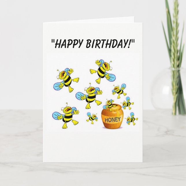 Tarjeta de cumpleaños de personalizado Bumble-Bee (Anverso)