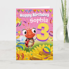 Tarjeta de cumpleaños de Personalizado de 3 años R