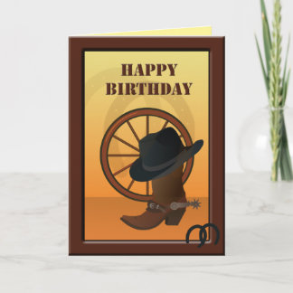 Tarjeta de cumpleaños de Personalizado de Cowboy o