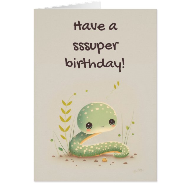 Tarjeta de cumpleaños de Personalizado de serpient (Frente)