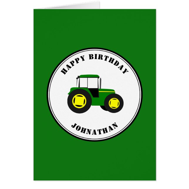 TARJETA de cumpleaños de Personalizado de Tractore (Frente)