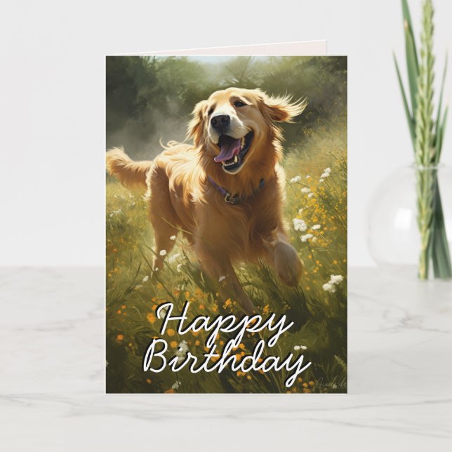 Tarjeta de cumpleaños de personalizado Happy Golde (Anverso)