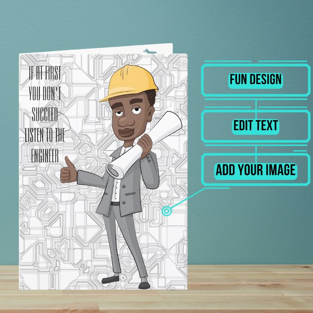 Tarjeta de cumpleaños de personalizado para un ing (This lovely card is specifically for the engineer friend or family member in your life. )