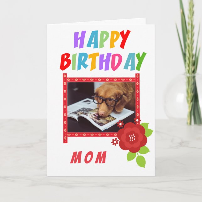 Tarjeta de cumpleaños de personalizado Photo Mom (Anverso)