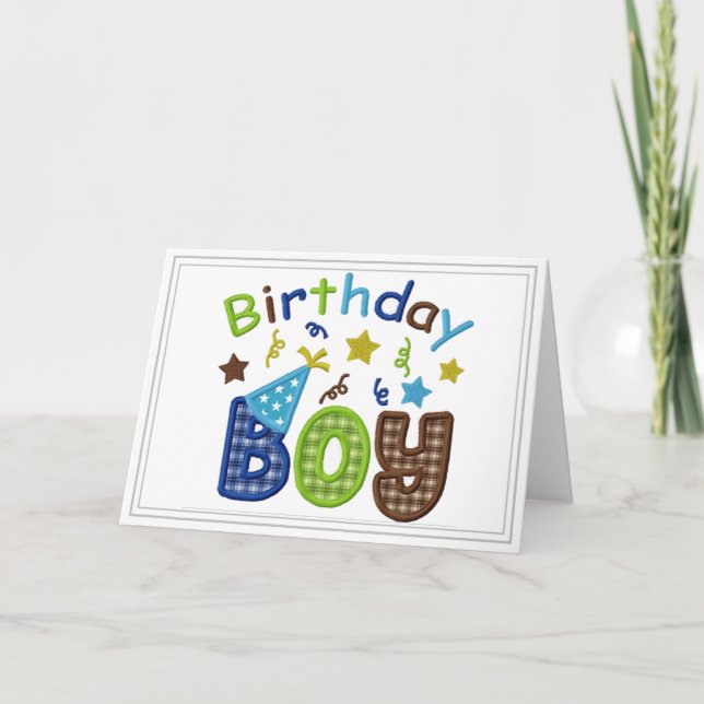 Tarjeta de cumpleaños de personalizar Boy (Anverso)
