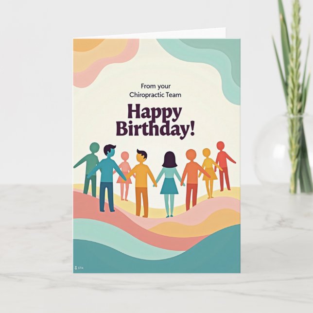 Tarjeta de cumpleaños de personas unidas (Anverso)