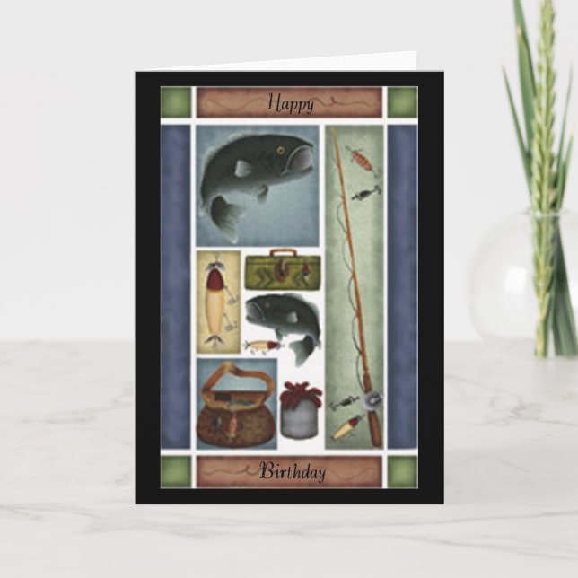 Tarjeta de cumpleaños de pesca (Anverso)