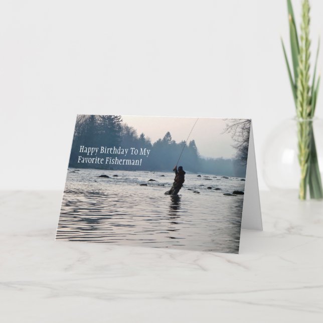 Tarjeta de cumpleaños de pesca aérea (Anverso)