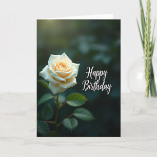 Tarjeta de cumpleaños de pétalo cremoso