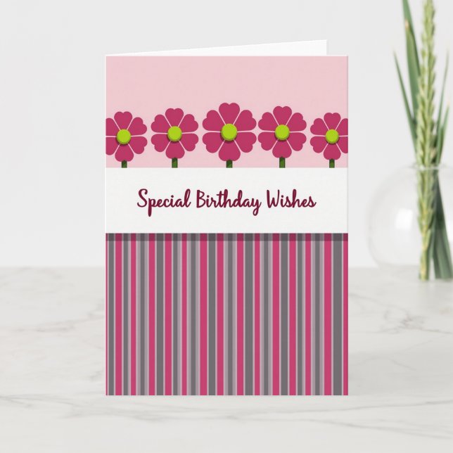 Tarjeta de cumpleaños de pétalo de corazón (Anverso)