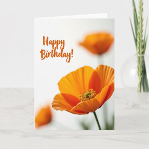 Tarjeta de cumpleaños de pétalo de mandarina