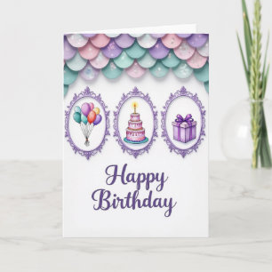 Tarjeta de cumpleaños de pétalo de pastel dulce