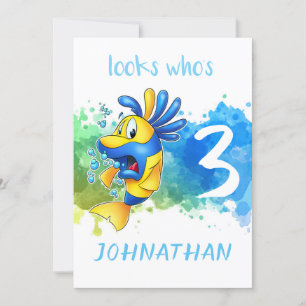 Tarjeta de cumpleaños de pez lindo