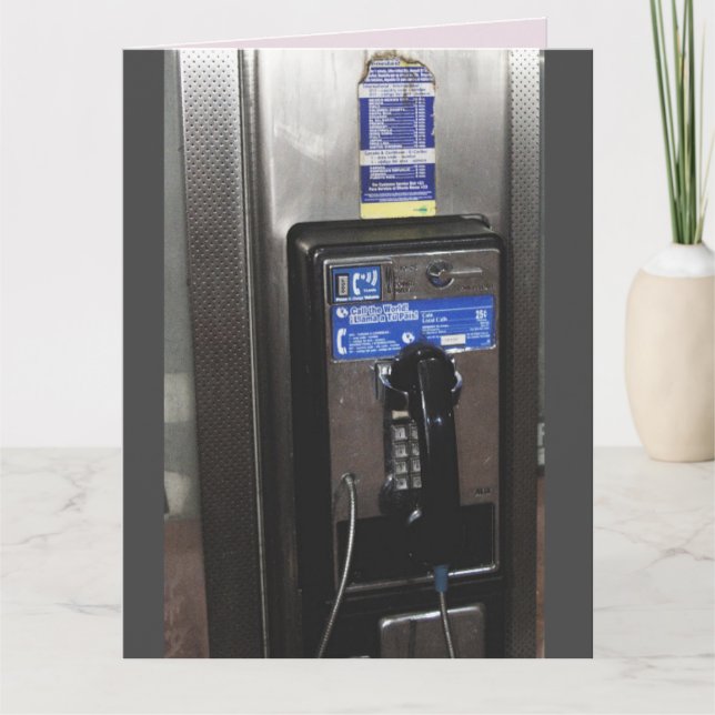 TARJETA DE CUMPLEAÑOS DE PHONE BOOTH DE LOS AÑOS 1 (Anverso)