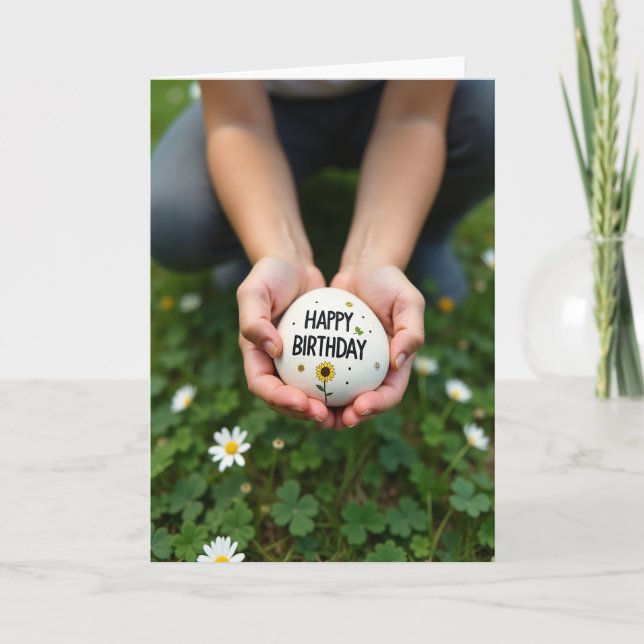 Tarjeta de cumpleaños de piedra portátil (Anverso)