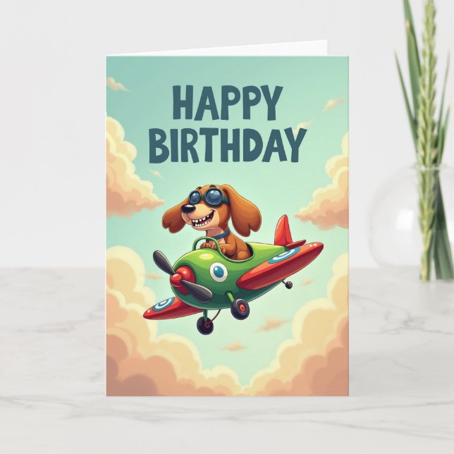Tarjeta de cumpleaños de Pilot Pup (Anverso)