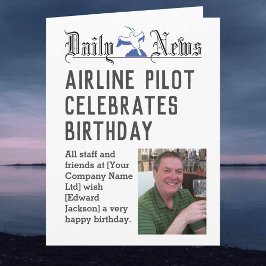 Tarjeta de cumpleaños de piloto de aerolíneas para