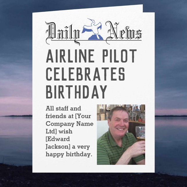 Tarjeta de cumpleaños de piloto de aerolíneas para (Subido por el creador)