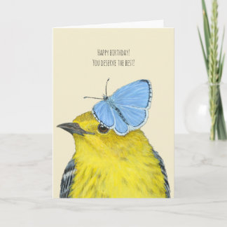 Tarjeta de cumpleaños de Pine Warbler