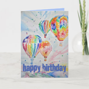 Tarjeta de cumpleaños de pintura de color de agua 