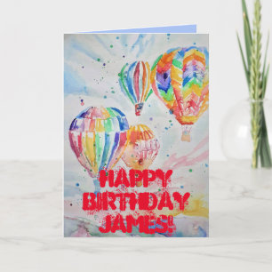 Tarjeta de cumpleaños de pintura de color de agua