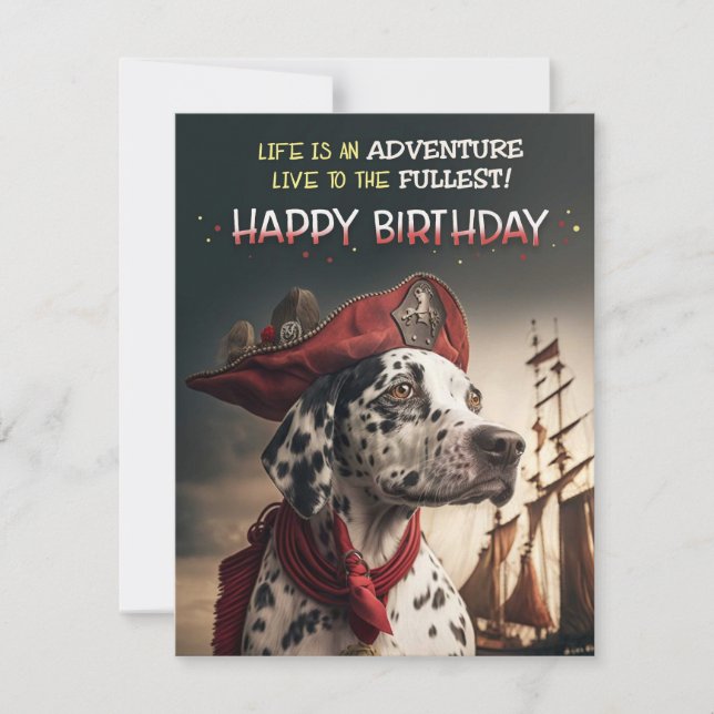 Tarjeta de cumpleaños de Pirate Adventure Dalmatia (Anverso)