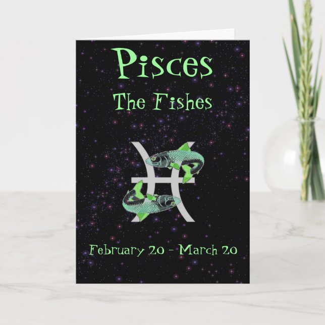 Tarjeta de cumpleaños de Piscis (Anverso)