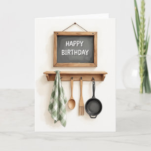 Tarjeta de cumpleaños de pizarra rústica