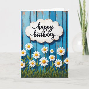 Tarjeta de cumpleaños de placa de madera