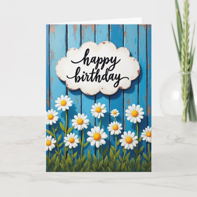 Tarjeta de cumpleaños de placa de madera (Anverso)