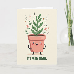 Tarjeta de cumpleaños de planta alegre