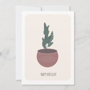 Tarjeta de cumpleaños de planta alta frondosa