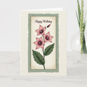 Tarjeta de cumpleaños de planta artística