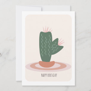 Tarjeta de cumpleaños de planta de cactus alto con