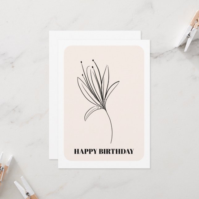 Tarjeta de cumpleaños de planta de lirio negro min (Anverso/Reverso In Situ)