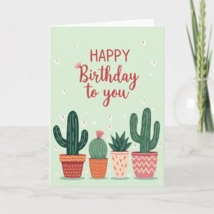 Tarjeta de cumpleaños de planta del desierto dulce