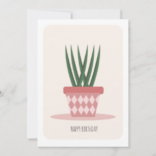 Tarjeta de cumpleaños de planta en maceta