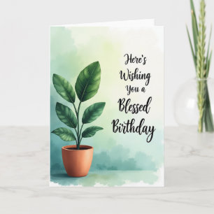 Tarjeta de cumpleaños de planta en maceta