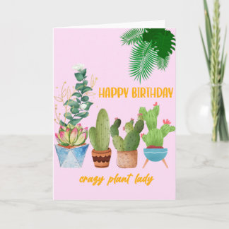 Tarjeta de cumpleaños de planta personalizado