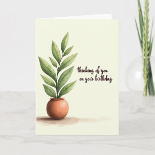 Tarjeta de cumpleaños de planta tranquila