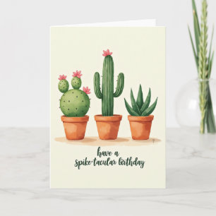 Tarjeta de cumpleaños de plantas en macetas dulces