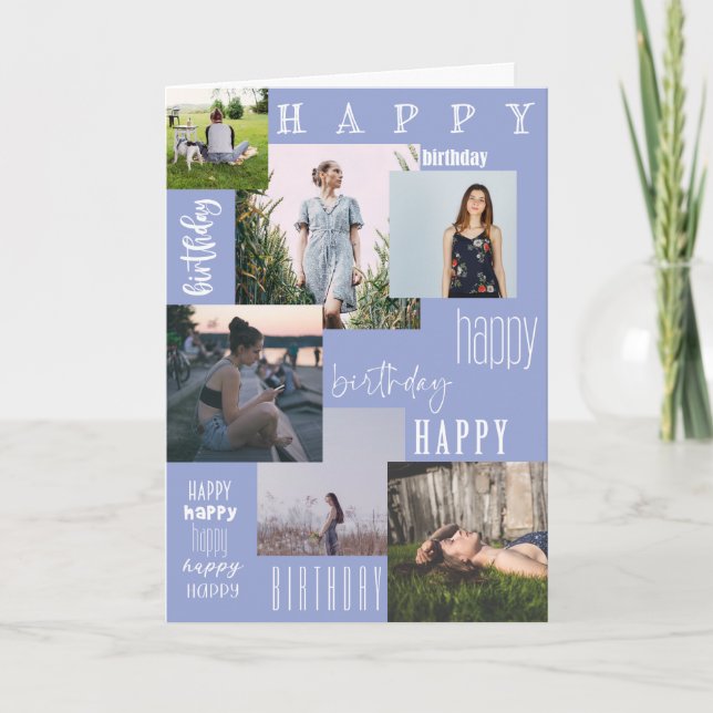 Tarjeta de cumpleaños de plantilla de fotografía d (Anverso)