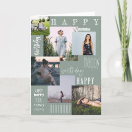 Tarjeta de cumpleaños de plantilla de fotografía d