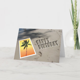 Tarjeta de cumpleaños de playa