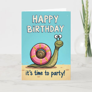Tarjeta de cumpleaños de playa divertida