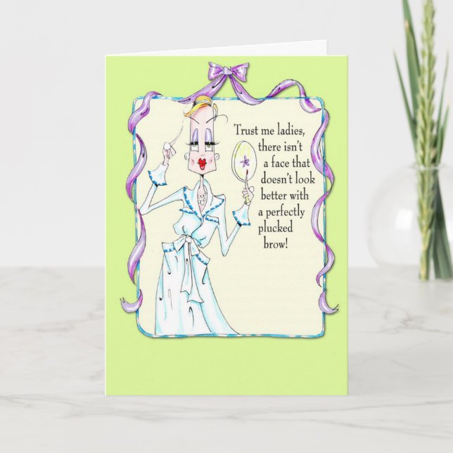 Tarjeta de cumpleaños de Plucking Happy (Anverso)