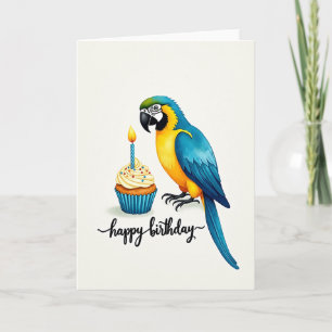 Tarjeta de cumpleaños de pluma dorada