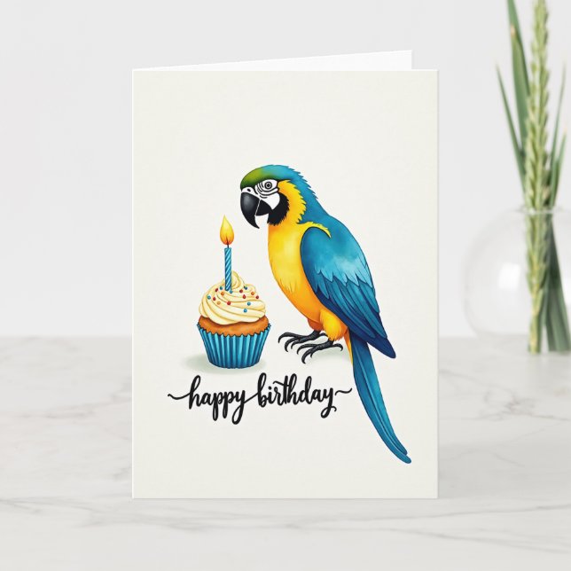 Tarjeta de cumpleaños de pluma dorada (Anverso)