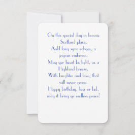 Tarjeta de cumpleaños de poema escocés